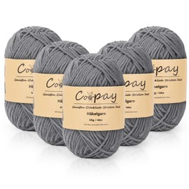 Coopay Wool for Crochet, 225 g (5 x 45 g) Soft Crochet Yarn, 5 Faiding Wool for Knitting, Baby Wool for Crochet for Beginners, Super Soft Crochet Yarn, Baby Wool for Crochet and Knitting Project