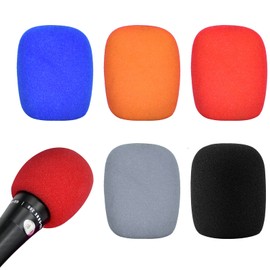 Pack of 5 Microphone Wind Protection, Dustproof and Antibacterial Mic Foam Cover, Hand Microphone Wind Protection with Good Elasticity Contractility, Pop Protection Microphone for KTV, Outdoor