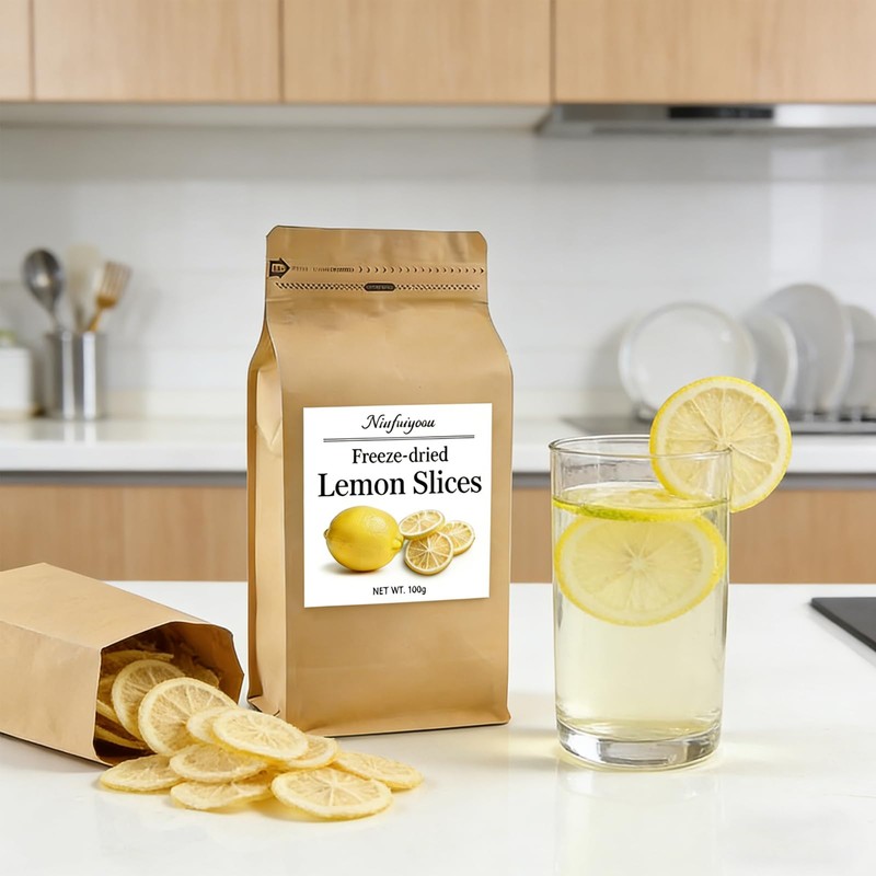Freeze Dried Lemon Slices, No Sugar Added, 100% Natural Lemon,