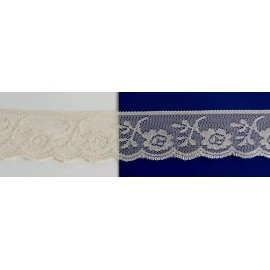 Unknown 5 Yds. Vintage Beige 1 3/8" Wide Soft Nylon Lace LJ-247