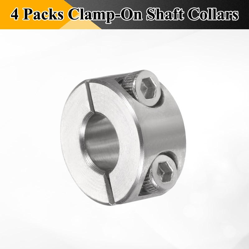 sourcing map 4 Pcs Double Split Shaft Collar 8mm Bore,