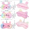 6 Pieces Plush Sleep Eye Masks, Faux Fur Rainbow Unicorn