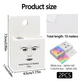 2PCS White Ink Eyebrow Mapping String For Mapping And Brow Mapping String With Built Eyebrow For Professional Eyebrow Makeup And Beauty Applications