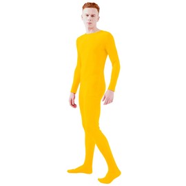 Ensnovo Adult Spandex One Piece Unitard Full Body Suit Costume Yellow, XXL