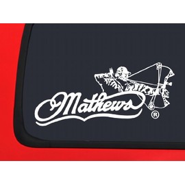 Mathews Archery with Bow Hunter Male - White Hunting window decal sticker