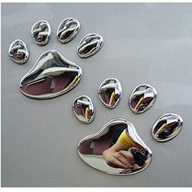 Car Sticker, 3D Dimensional, Car Supplies, Cute, Sticker, Removable, Paw, Bats, Car Sticker, Metal, Wings, Stylish, Decorative, Metal, Addictive, Car, Interior, Cute, Waterproof, Universal, Durable,