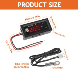 4-Wire PWM 12V 3A Fan Temperature Controller,Circular Head