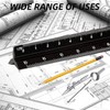 Architectural Scale Ruler – 12-Inch Aluminum Triangular Drafting Ruler for