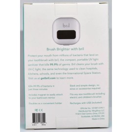 Bril UV Toothbrush Sterilizer White Rechargeable Wall Mount Brand New in Box