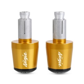 R QIANKONG 7/8"22mm Motorcycle Handlebar Ends Caps,Aluminum Handle Bar Grips Plugs Caps Compatible with Ninja 400 650 1000SX ZX6R ZX9R ZX10R ZX12R ZX14R ER6F ER6N(golden)