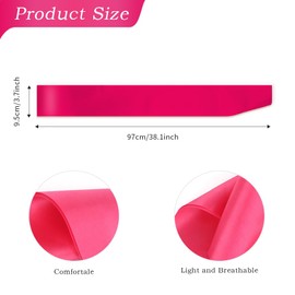 4pcs Hot Pink Sash Homecoming Sashes Court Beauty Pageant Sash Bridal Party Sashes Party Favors Plain Sash for Bridal Shower, Beauty Pageant, Wedding, Rose Red Sashes for Bachelorette Party, Diy
