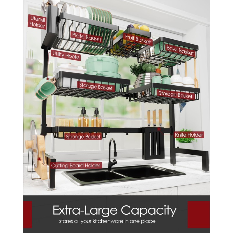 Sakugi Dish Drying Rack - Over The Sink Dish Drainer