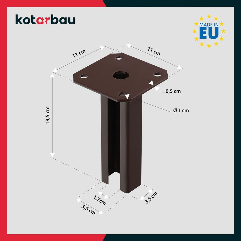 KOTARBAU® Post Support 60 x 40 mm Dowel Plate with