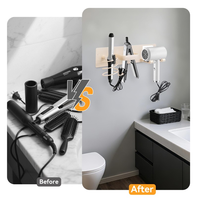 Zenymb Hair Dryer Holder Curling Iron Holder Flat Iron -