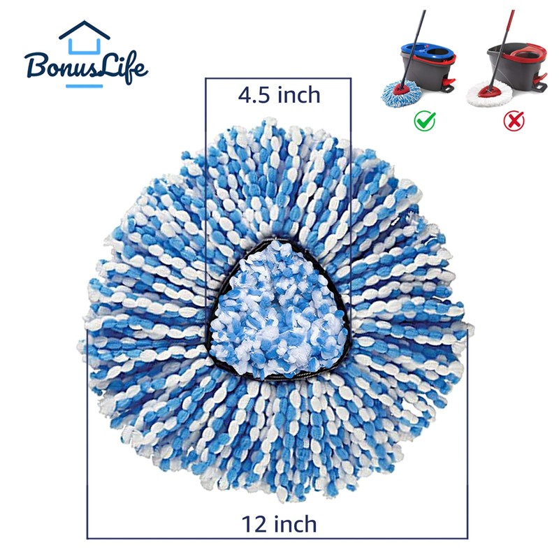 2-Tank Mop Heads Replacements for O-Ceda RinseClean Dual System, Microfiber