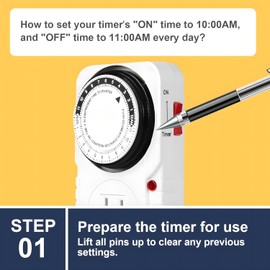 Simple Deluxe 24 Hour Plug-in Timer, Mechanical Timer for Electrical Outlets Indoor, Home, Kitchen, Office, Appliances, 1 Pack