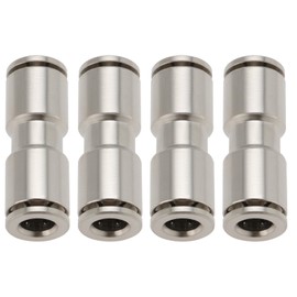 YINETTECH 4pcs Nickel Plated Brass Push Fit Connectors 6mm Straight Push in Connect Pneumatic Fitting Inner Diameter 6mm Length 33mm