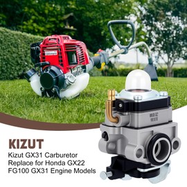 Kizut FG100 GX31 Carburetor for Honda FG100 Tiller GX22 GX31 Engine String Trimmer Parts Replace 16100-ZM5-A95 Carb Primer Bulb Filter Replacement Kit