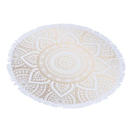 Milisten Mandala Round Beach Towel Bath Towel Rapid Drying Towel Circle Towel Beach Mat Washcloths for Baby Beach Towels Oversized Beach Blanket Yoga Travel White Fiber Swim Towel