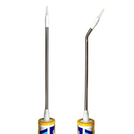 Professional Caulking Gun Nozzle Extensions, Stainless Steel, Straight and Curved Tips, 14.57 in, 2-Piece Set for Sealant Application，DIY pure handmade
