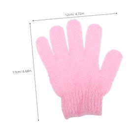Vaguelly 4 Pairs Exfoliating Nylon Shower Gloves Body Scrub Exfoliator for Dry Rough Skin Elasticized Fit Bath Mitts for Men Women Full Body Cleaning and Relaxation Random Color