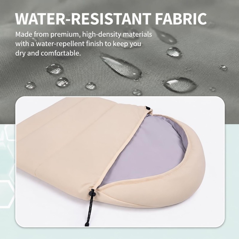 Blackpongo 3-Season Sleeping Bag for Adults, Lightweight Hooded Camping Sleeping