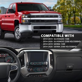 CHEDA Dash Center Control Bezel Panel Compatible with Chevy Silverado GMC Sierra 1500 2014-2019/Fit Chevy Silverado GMC Sierra 2500HD 3500HD 2014-2020 23136581