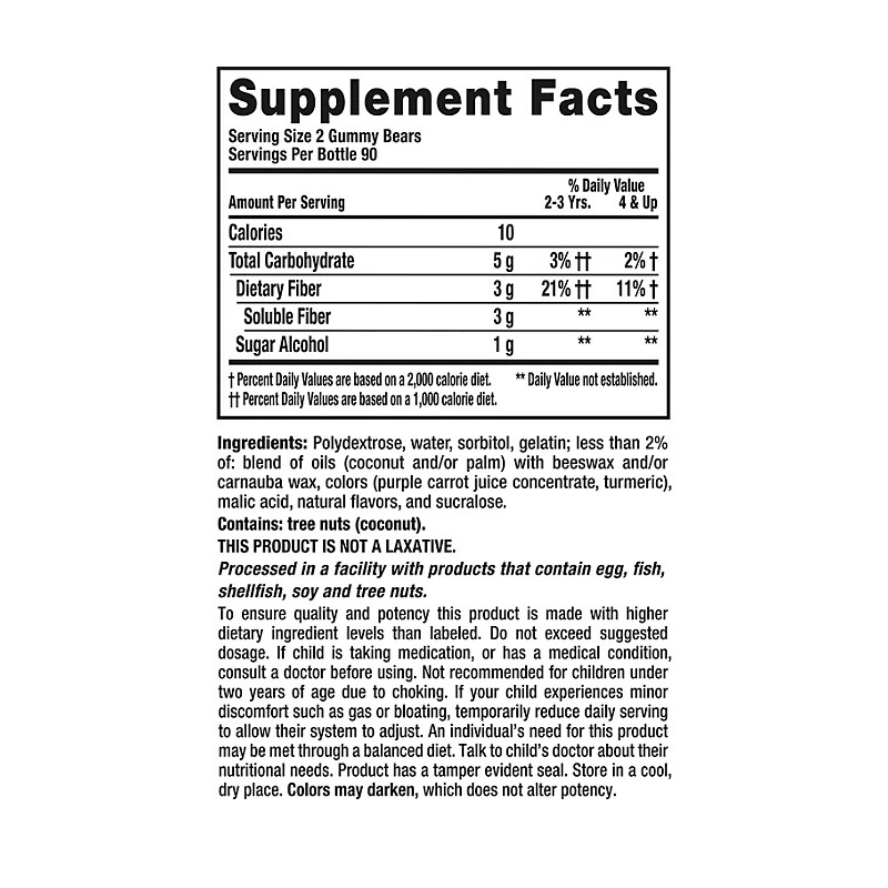 L'il Critters Fiber Gummy Bears 180 ct.