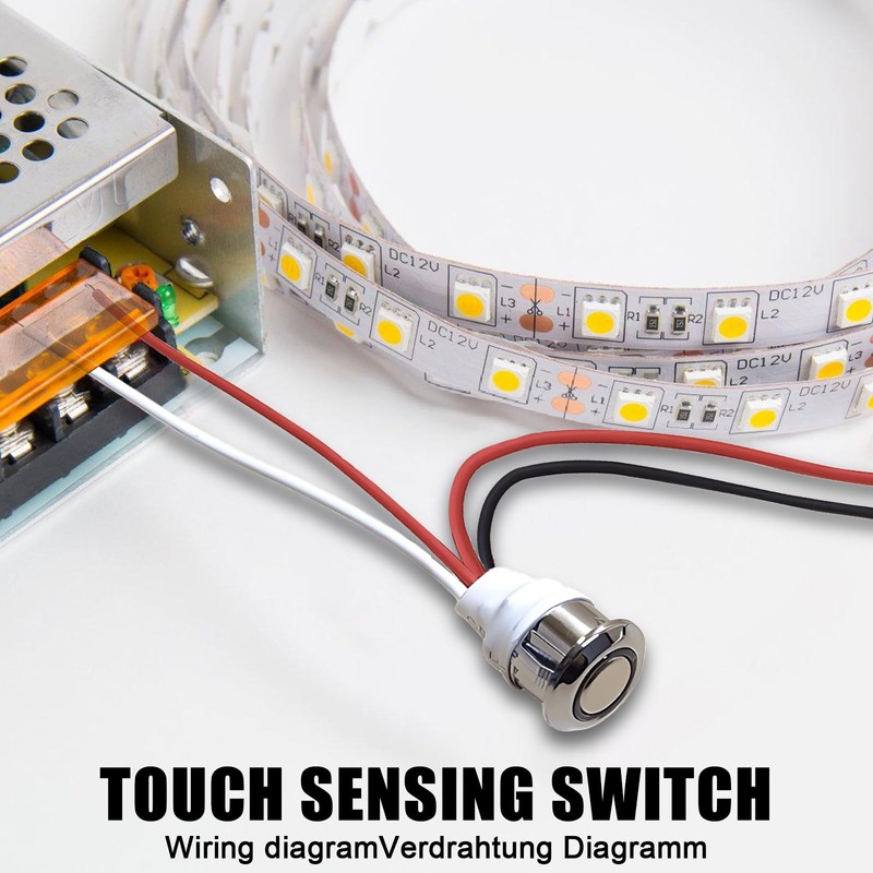 Pack of 4 5-24 V DC LED Touch Dimmer Switch,