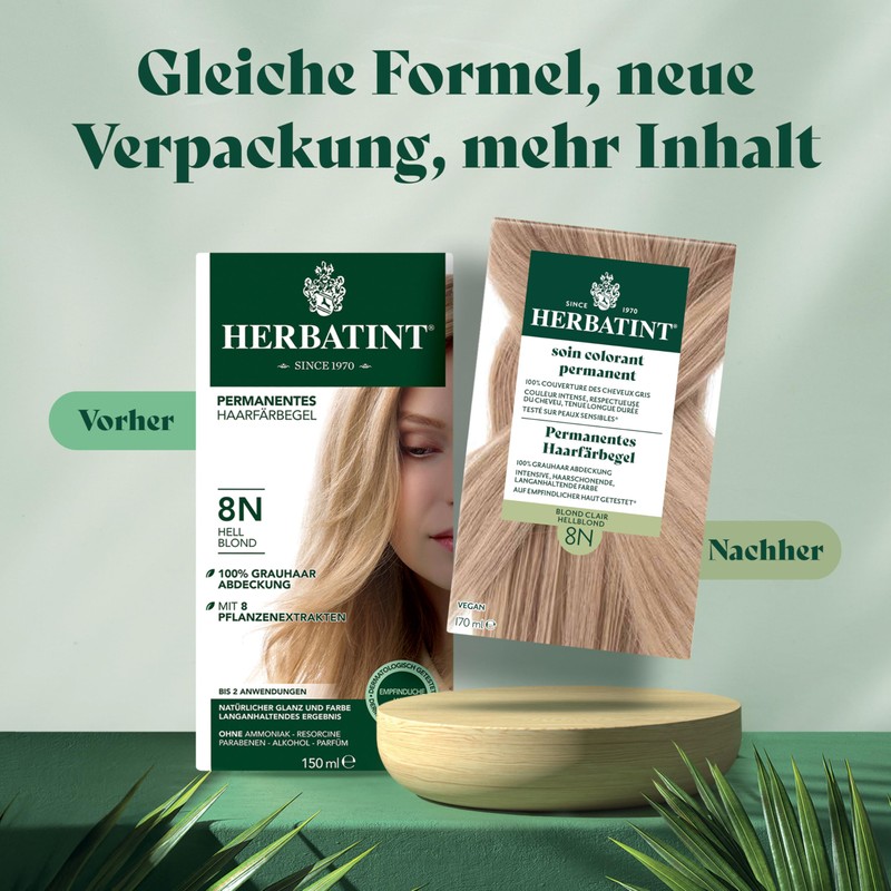 Herbatint Permanent Hair Dye Gel 8N Light Blonde - 170
