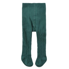 Cotton Baby Girls Socks Infant Toddler Pantyhose Cable Knit Legging Pants For Girls (1-2 Years, Dark Green)