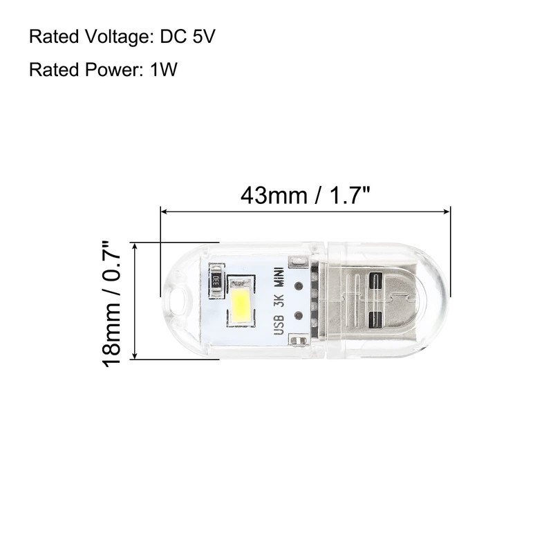 PATIKIL USB Night Light, 3 Pack Portable Plug-in Mini LED
