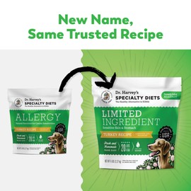 Dr. Harvey's Specialty Diet Limited Ingredient - Human Grade Dog Food for Dogs with Sensitivities - Turkey Recipe (5 Pounds)