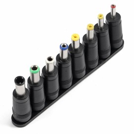 8Pcs Universal 5.5mm x 2.1mm DC AC Connector Power Adapter Tips Connector Power Socket Kits Compatible with Laptop Charger Power Supply Convert Plug Set