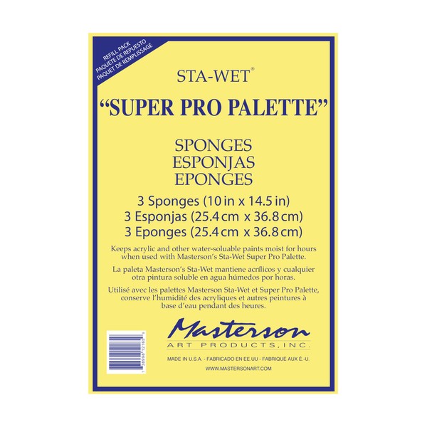 Masterson Sta-Wet Super-Pro Palette Sponge Refill 3 Pack