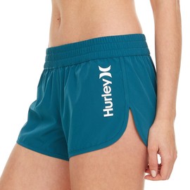 Hurley 3" Swim Board Shorts for Women, Swim Shorts Women, Swimming Bottoms with Pockets Emerald