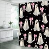 FJLLFJ Halloween Ghost Shower Curtain,Cute Spooky Bow Festival Black White