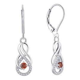 Starchenie Infinity Hoop Earrings, Women's Earrings 925 Silver, Dangling earrings with 3A Cubic Zirconia Birthstone for Women, Sterling Silver, Cubic Zirconia