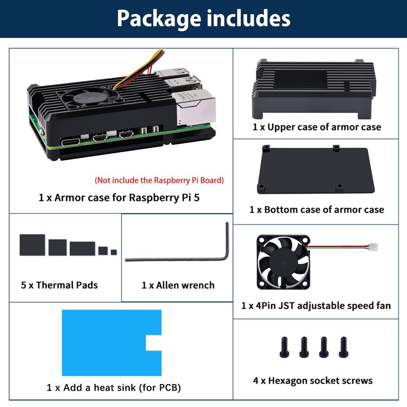 GeeekPi Raspberry Pi 5 Armor Heatsink Enclosure / Raspberry Pi