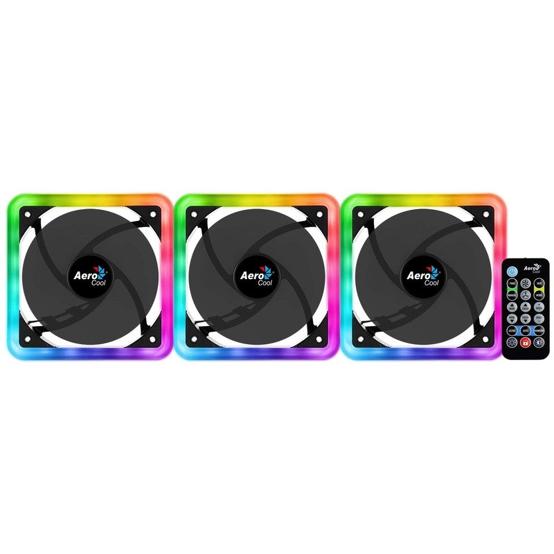 Ventilador Aerocool Edge 14 Pro RGB, 140mm, 1200RPM, Negro -