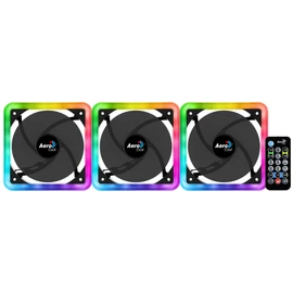 Ventilador Aerocool Edge 14 Pro RGB, 140mm, 1200RPM, Negro - 3 Piezas