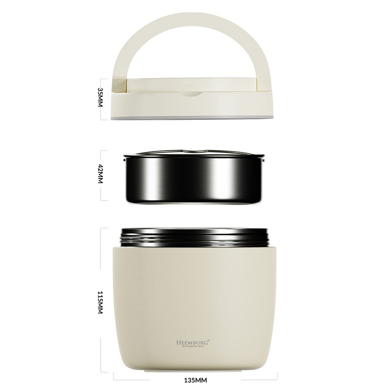 Heemburg Thermal Food Flask Jar Lunch Box Stainless Steel Insulated