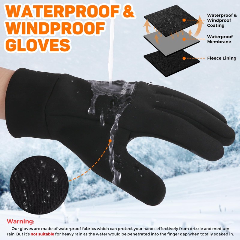 AURUZA Men's Cycling Gloves with 5 Finger Touch Screen, 8