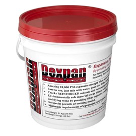 Dexpan Expansive Demolition Grout 44 Lb. Bucket for Rock Breaking, Concrete Cutting, Excavating. Alternative to Demolition Jack Hammer Breaker, Jackhammer, Concrete Saw, Rock Drill (DEXPAN44BKT1) (77-