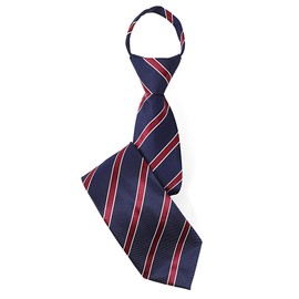 M.H.A.style One-Touch Necktie with Dimples, Striped, No Tie Tie, Easy to Use, For Job Hunting, Interviews, Graduation Ceremonies, Weddings, A. Wine