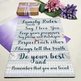 Motivational Wall Art Sign Plaque Inspire Every Day Vibrant Print Family Rules A4 Wooden Home Décor Uplifting Decoration