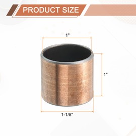 uxcell 10 Pcs Sleeve Bearing 1" Bore x 1-1/8" OD x 1" Length Plain Bearings Wrapped Oilless Bushings Self-Lubricating Bushings for Sliding Parts of Machinery