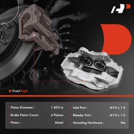 A-Premium Disc Brake Caliper Assembly Compatible with Select Jaguar Models - XJS 1976-1996, XJ6 1974-1987, XJ12 1974-1979 1981-1992, XKE 1974, Vanden Plas 1982-1987 - Front Right Passenger Side