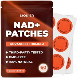 Parches MONIER NAD para mujeres y hombres | Parche NAD+ para energía y envejecimiento saludable | Con CoQ10 y nicotinamida, suministro para 60 días