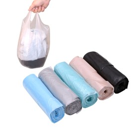 4 GALLON Bathroom Trash Bags, 200 Counts Small HANDLES Garbage Bags for Office, Bathroom Wastebasket Waste Bin Colorful Portable Rubbish Bags (Mixed, 200 Counts)
